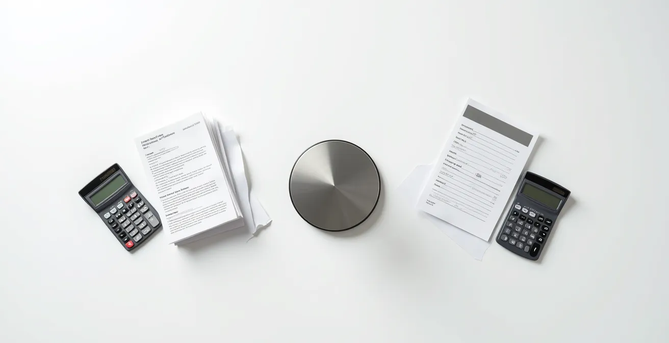 Visual comparison of add-back versus offset calculation methods for Quebec mortgage qualification