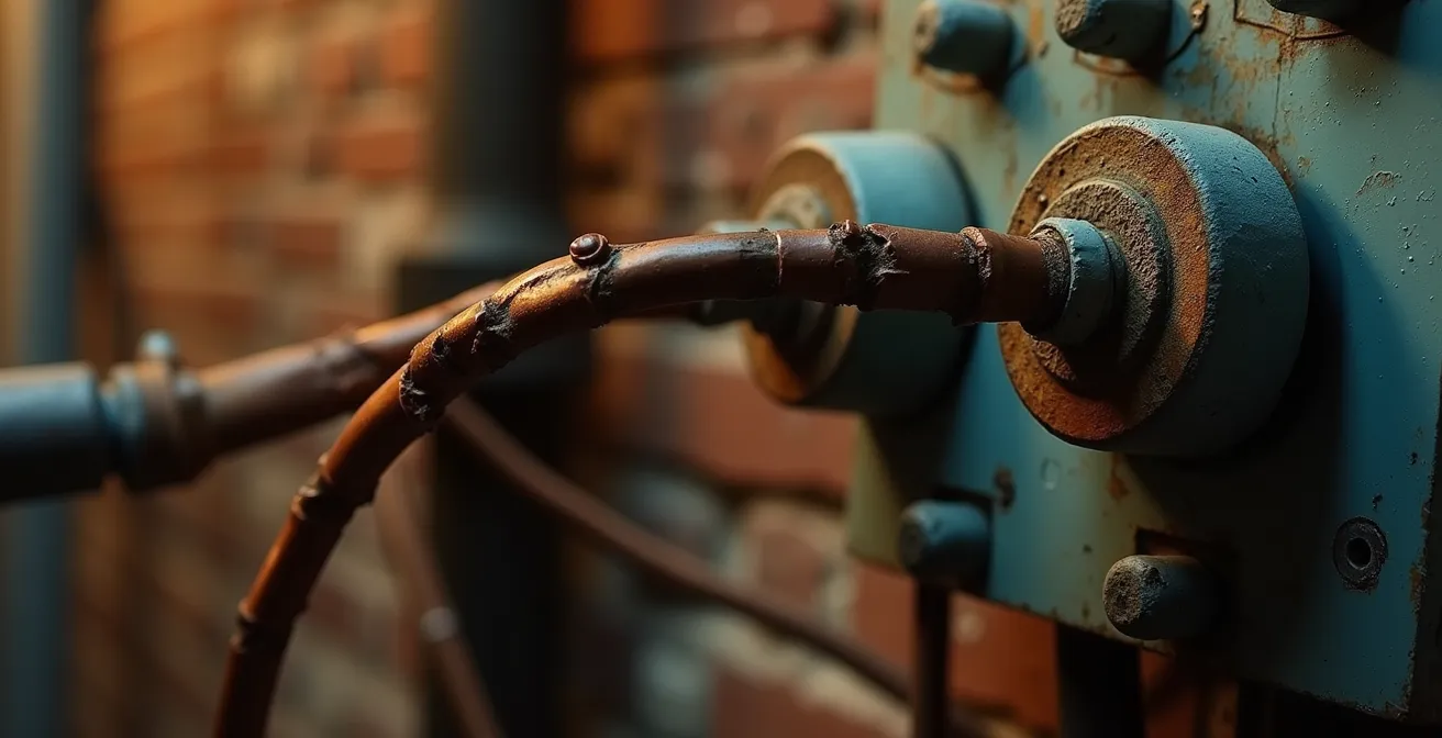 Close-up of electrical panel inspection in Montreal duplex basement
