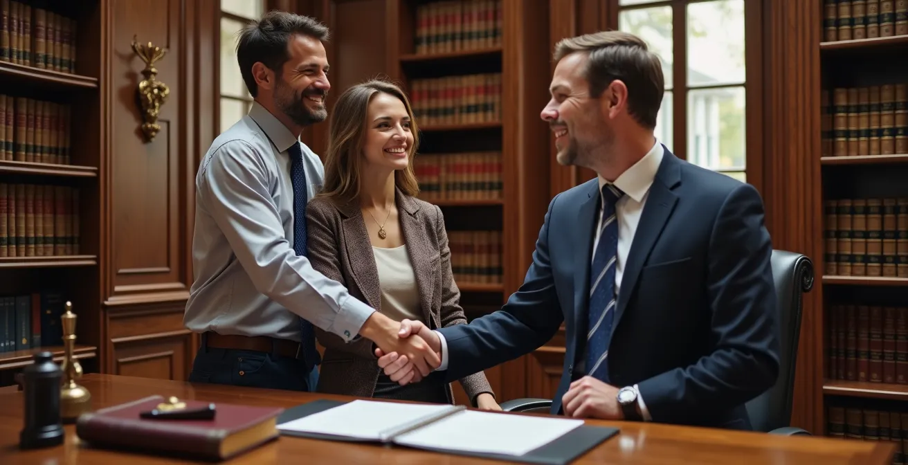 Quebec notary's office during property closing ceremony